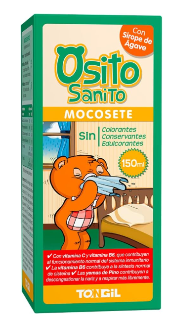 Osito Sanito Mocosete Tongil | Jarabe Infantil con Malvavisco, Romero y Vitamina C | 150ml