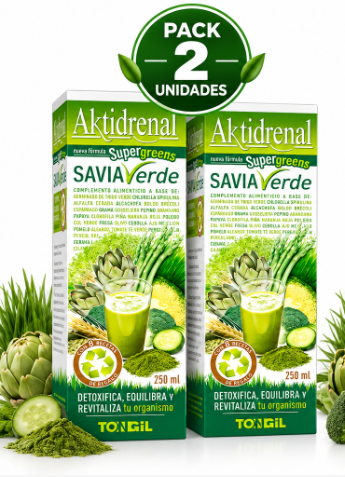 Pack 2 Savia Verde Tongil Aktidrenal | Algas y Extractos Vegetales Concentrados | 250ml