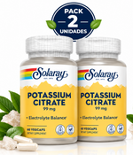 Pack 2 Potasio Citrato 99mg Solaray | Con Perejil, Apio y Diente de León | Vegano | 60 VegCaps
