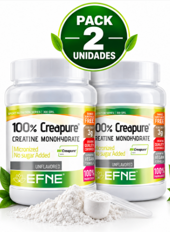 Pack 2 Creatina Creapure® EFNE | 100% Pureza Certificada | Vegana | 300g