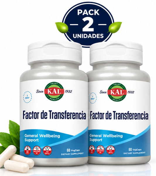 Pack 2 Factor de Transferencia KAL | Calostro, Lactoferrina y Beta-Glucanos | 60 VegCaps