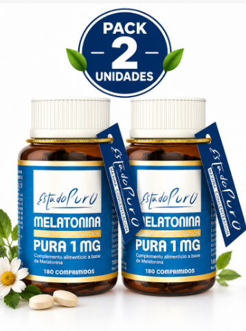 Pack 2 Melatonina Pura 1mg Tongil EstadoPuro | 180 Comprimidos