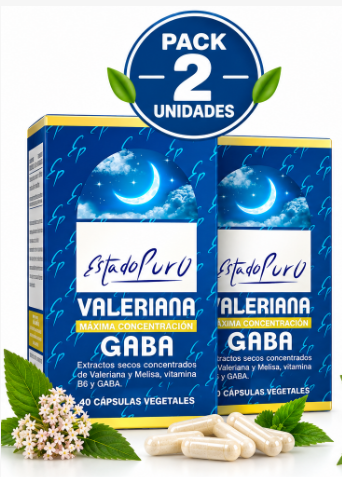 Pack 2 Valeriana GABA Tongil EstadoPuro | Valeripure™ + Melisa + Vitamina B6 | 40 Cápsulas