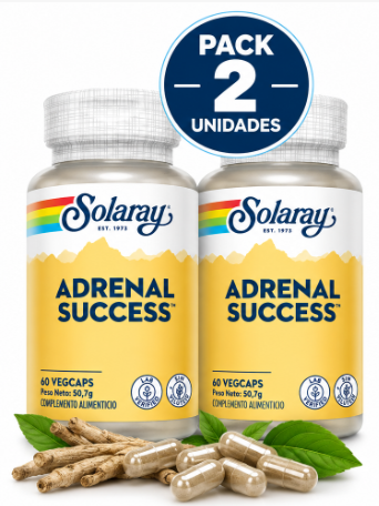 Pack 2 Adrenal Success Solaray | 8 Plantas con Vitaminas C, B5 y B6 | 60 Cápsulas