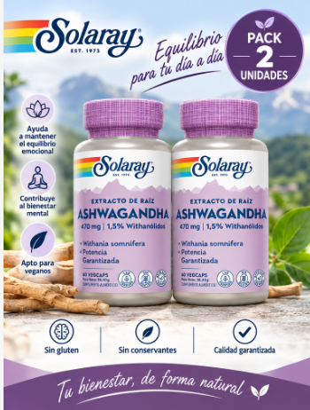 Pack 2 Ashwagandha Solaray | 60 VegCaps