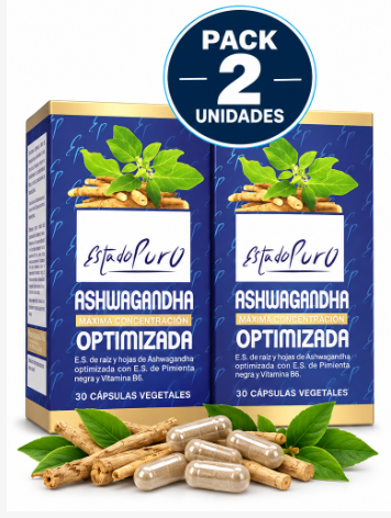 Pack 2 Ashwagandha Optimizada EstadoPuro | Con Vitamina B6 | 30 Cápsulas