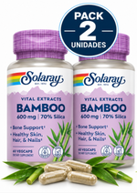 Pack 2 Bambú 600 mg Solaray | 70% Sílice | 60 Cápsulas