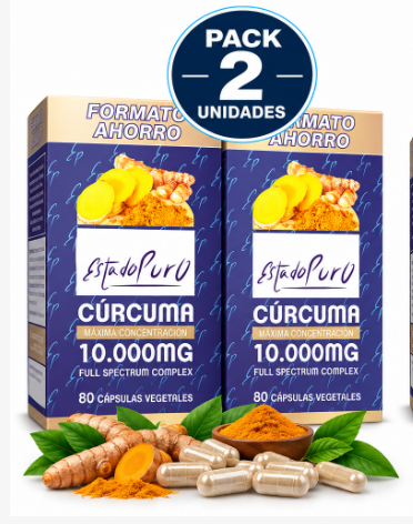 Pack 2 Cúrcuma 10.000 mg EstadoPuro | Full Spectrum Complex | 80 Cápsulas