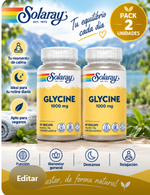 Pack 2 Glicina 1000 mg Solaray | Aminoácido | 60 VegCaps