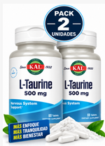 Pack 2 L-Taurina 500 mg KAL | 60 Comprimidos