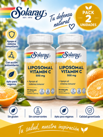 Pack 2 Vitamina C Liposomal 500 mg Solaray | 100 VegCaps