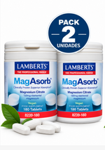 Pack 2 MagAsorb® Citrato de Magnesio 150mg Lamberts | Alta Absorción | Vegano | 180 Comprimidos