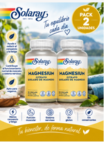 Pack 2 Magnesio Citrato Solaray | Formato Grande | 180 VegCaps