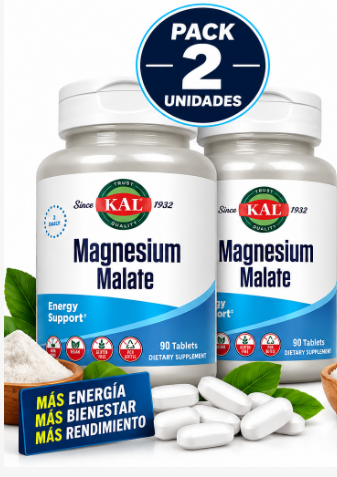 Pack 2 Magnesio Malato KAL | 200mg | 90 Comprimidos