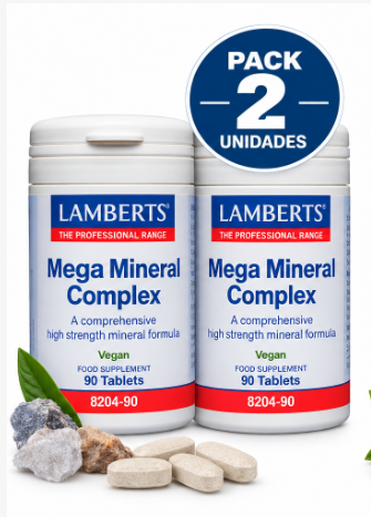 Pack 2 Complejo Mineral Completo Lamberts | Fórmula Multimineral | Vegano | 90 Comprimidos