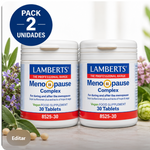 Pack 2 Meno Pause Complex Lamberts | Lúpulo (Lifenol®), Isoflavonas de Soja y Salvia | Vegano | 30 Comprimidos