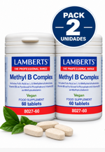 Pack 2 Complejo Vitamina B Metilado Lamberts | Formas Activas Metiladas | Vegano | 60 Comprimidos