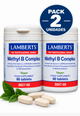 Pack 2 Complejo Vitamina B Metilado Lamberts | Formas Activas Metiladas | Vegano | 60 Comprimidos