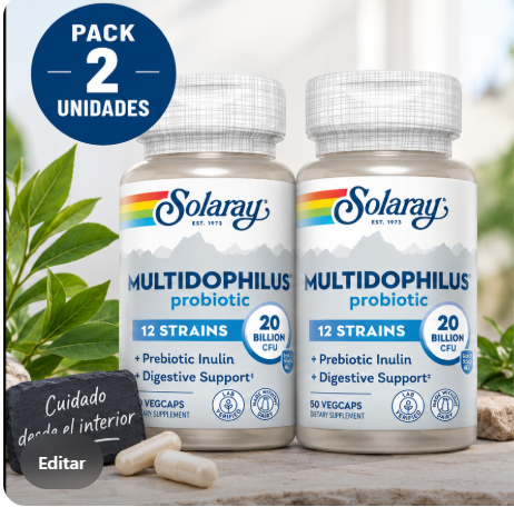 Pack 2 Multidophilus 12 Solaray | 12 Cepas 20.000 Millones UFC | 50 Cápsulas