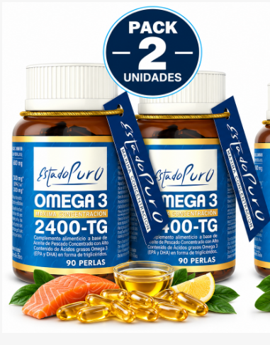Pack 2 Omega 3 2400-TG EstadoPuro EPA+DHA | 90 Perlas