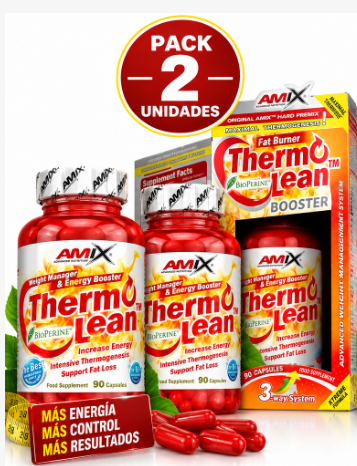 Pack 2 ThermoLean Booster Amix | Con Cafeína y BioPerine® | 90 Cápsulas