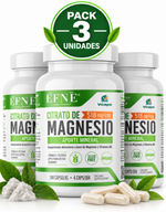 Pack 3 Citrato de Magnesio EFNE | 510mg + Vitamina B6 | Vegano | 240 Cápsulas