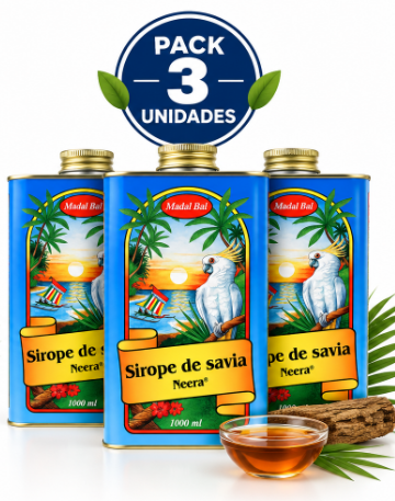 Pack 3 Sirope de Savia Madal Bal | Edulcorante Natural de Savia de Palma y Arce | 1 L