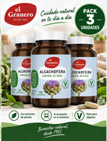 Pack 3 Alcachofera El Granero Integral | Alcachofa (Cynara scolymus) | 120 Comprimidos 600 mg