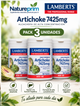 Pack 3 Alcachofa 7425 mg Alta Potencia Lamberts | 330 mg Extracto + 16 mg Cinarina | Vegano | 180 Comprimidos