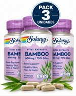 Pack 3 Bambú 600 mg Solaray | 70% Sílice | 60 Cápsulas