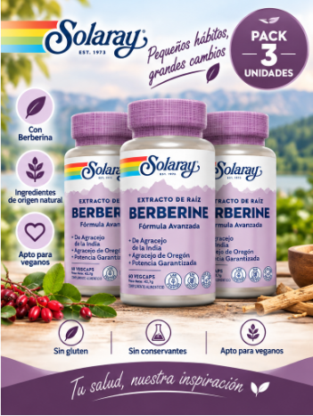 Pack 3 Berberina Solaray | 60 VegCaps