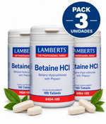 Pack 3 Betaína HCl con Pepsina Lamberts | 180 Comprimidos