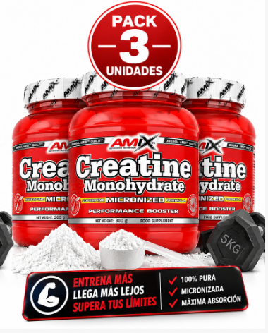 Pack 3 Creatina Monohidrato Micronizada Amix | 300 g
