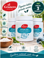 Pack 3 Epsolax Sales de Magnesio (Sales de Epsom) El Granero Integral | Uso en Baño | 350 g