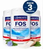 Pack 3 FOS Fructooligosacáridos Lamberts | Prebiótico | 500g Polvo