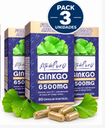Pack 3 Ginkgo Biloba 6500 mg EstadoPuro | Extracto 50:1 al 24% en Flavonglucósidos | 80 Cápsulas