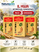 Pack 3 Ginseng Coreano IL HWA Tongil | Raíz de 6 Años | 100 Cápsulas