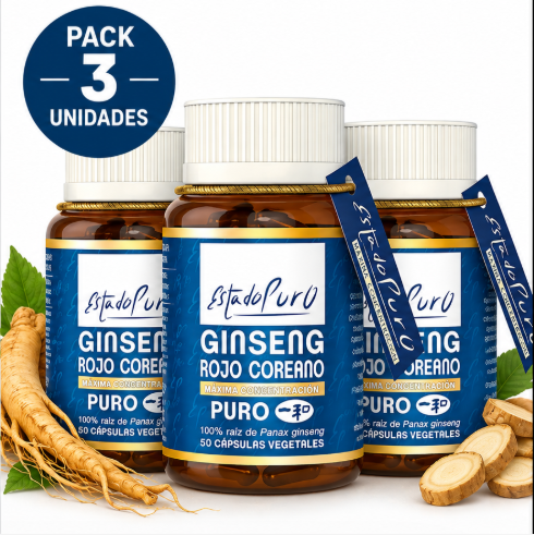 Pack 3 Ginseng Rojo Coreano EstadoPuro | Panax Ginseng
