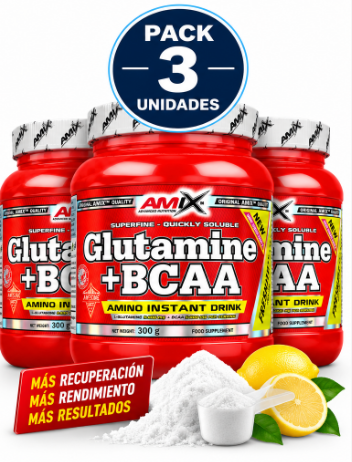 Pack 3 Glutamina + BCAA Amix | 300 g