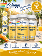 Pack 3 Vitamina C Liposomal 500 mg Solaray | 100 VegCaps