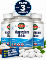 Pack 3 Magnesio Malato KAL | 200mg | 90 Comprimidos