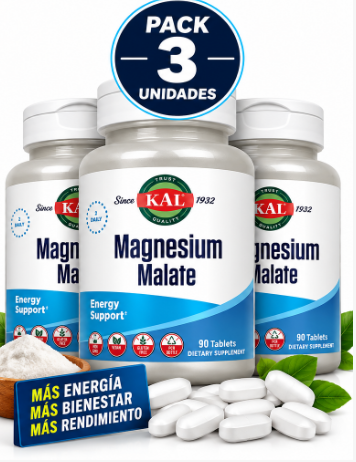 Pack 3 Magnesio Malato KAL | 200mg | 90 Comprimidos