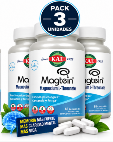 Pack 3 Magnesio L-Treonato KAL | Magtein® | 60 Comprimidos
