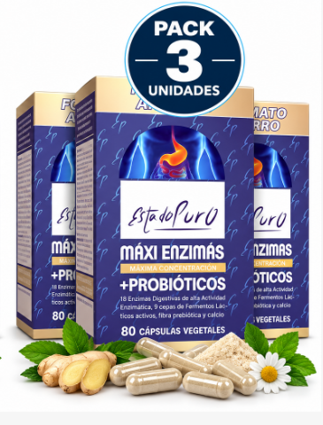 Pack 3 Maxi Enzimas + Probióticos EstadoPuro | 80 Cáps