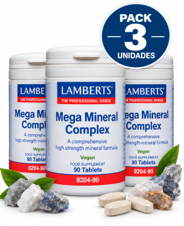 Pack 3 Complejo Mineral Completo Lamberts | Fórmula Multimineral | Vegano | 90 Comprimidos