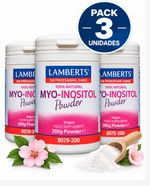 Pack 3 Mio-Inositol en Polvo Lamberts | 100% Natural | Vegano | 200 g