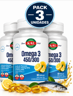 Pack 3 Omega 3 EPA 450/DHA 300 KAL | 60 Perlas