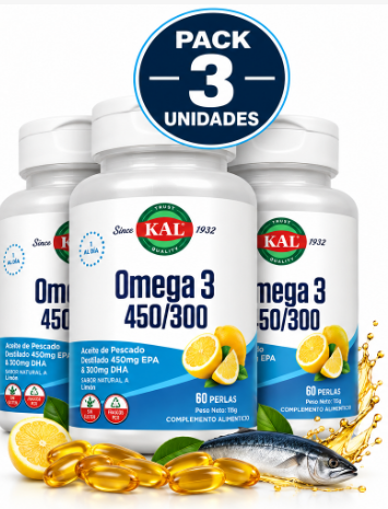 Pack 3 Omega 3 EPA 450/DHA 300 KAL | 60 Perlas