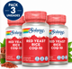 Pack 3 Plus Red Rice & Q10 Solaray | Levadura Roja de Arroz + Niacina + Coenzima Q10 | 60 Cápsulas