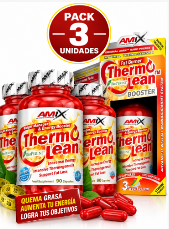 Pack 3 ThermoLean Booster Amix | Con Cafeína y BioPerine® | 90 Cápsulas